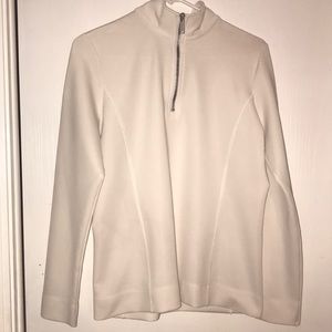 White v-neck athletic jacket